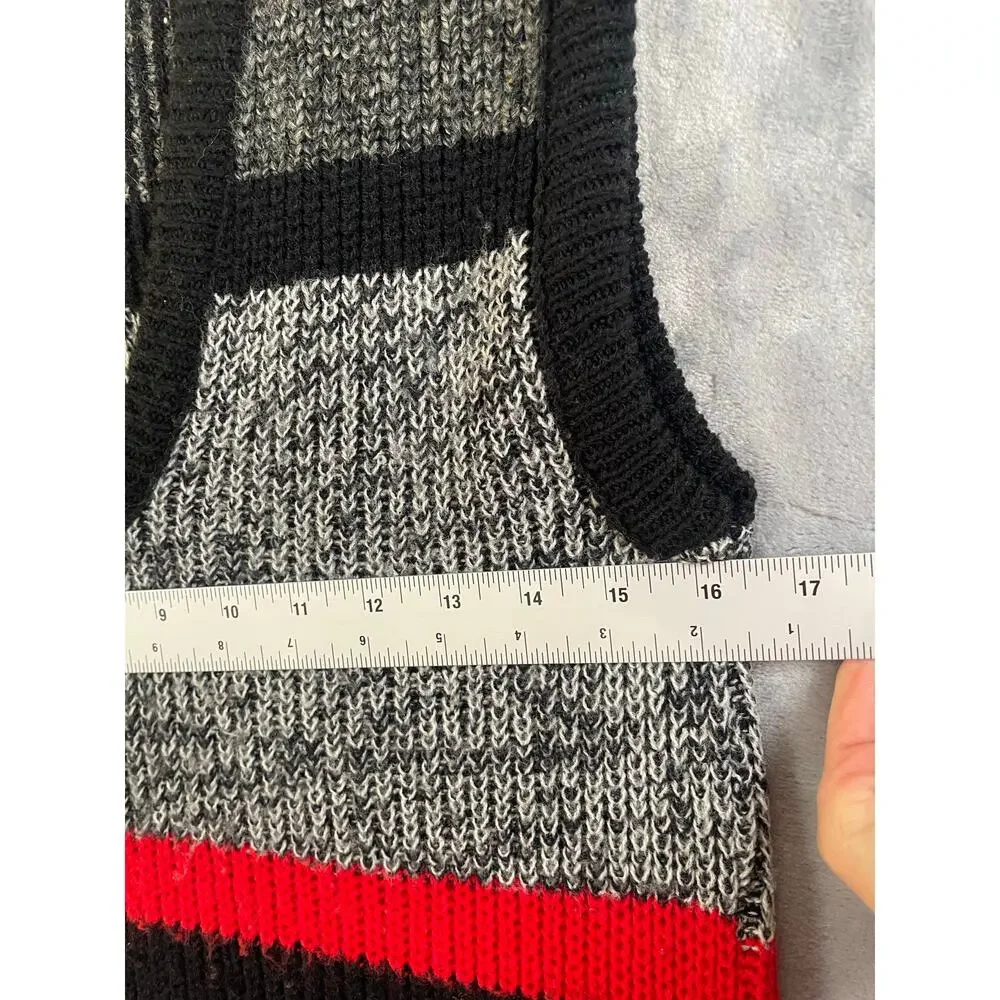 Vintage 80’s striped sweater vest deep V-neck small Menendez colorblock unisex S